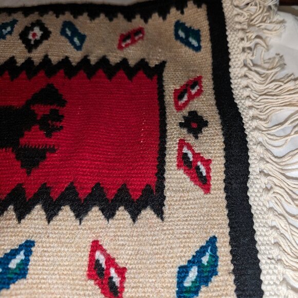Vintage Handmade Navajo 11x16 Woven Kilim Carpet Aztec Southwestern Carpet Mat - Picture 3 of 5